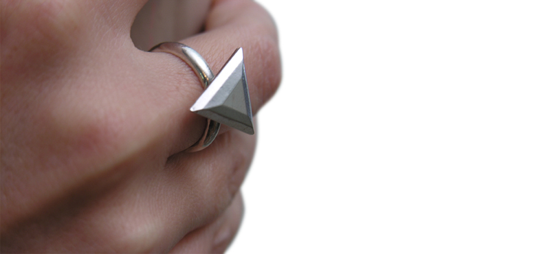 triangle silver ring